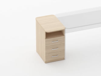 Тумба приставная на 3 ящика с нишей Глассй 3.10.12 Бук светлый / Glassy