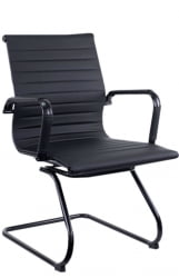 Кресло для персонала Everprof Leo Black CF Экокожа Черный