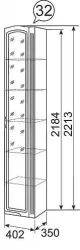 Шкаф-пенал Виктория 32 со стеклом