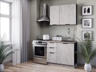 Шкаф для посуды 600 с 4 дверями Джамис ЛД 296.470.000.073 Черный Белый камень