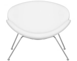 Кресло дизайнерское ДОБРИН ЕМИЛЙ (белый винил ЙП17, хромированная сталь) 2 шт / DOBRIN EMILY YP17,