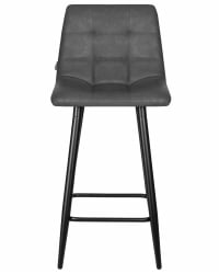 Стул полубарный DOBRIN OLIVIA (черные матовые ножки, серая антрацитовая винтажная экокожа (RU-08))