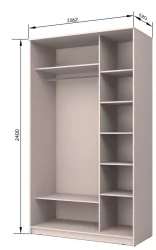 Двустворчатый гардеробный шкаф Хит-24-14-15 Аруба Венге