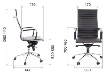 Кресло руководителя Еверпроф Рио М экокожа Черный / Everprof Rio