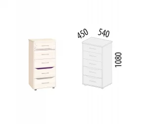 Тумбочка для детской Мегаполис 55.08.1 Сосна Астрид