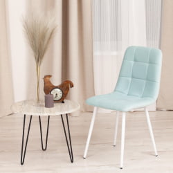 Стул CХИЛЛЙ МАКС Велюр/металл , 45 х 54 х 90 см , бирюзовый 20/белый / CHILLY MAX