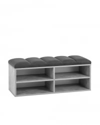 Обувница Хольст 2 серая велюр тёмно-серый