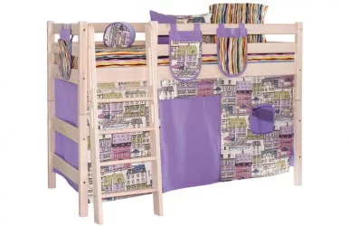 Шторы на полувысокую кровать Соня (эдна полоса/песко салатовый)