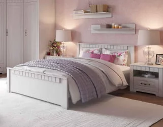 Полутороспальная кровать Прованс 90х200 Бодега белая Платина премиум