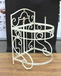 Тумбочка Мадена кованая полки стекло