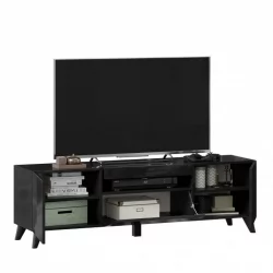 ТВ тумба Бруклин 1500 с опорами Черный глянец