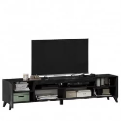 Тумба под ТВ Бруклин 2000 с опорами Черный глянец