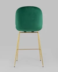 Стул полубарный Beetle со спинкой gold Изумрудный