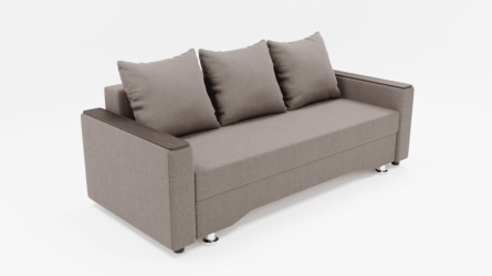 Диван Квадро-2 ППУ (ЗР) Цвет фасада: Серо коричневый; Тип: Прямой; Материал фасада: Металл/Велюр