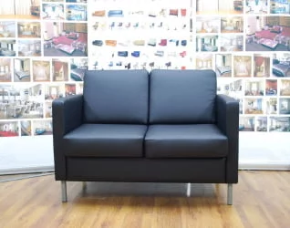 Диван офисный двойной Эндер Черный Ecotex 3001