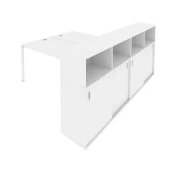 Рабочая станция с опорным шкафом-купе Metal System Б.РС-СШК-4.4 Белый