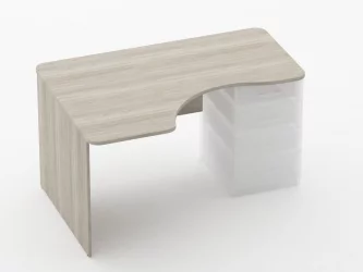 Стол угловой под встроенную тумбу Glassy 1.141.14Л Дуб сантана светлый