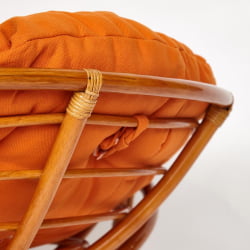 Кресло PAPASAN 23/01 W /с подушкой/ диаметр подушки 122 см, 115х101х104 см, Cognac (коньяк), ткань Оранжевый, С 23
