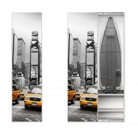 Узкий шкаф-купе Iron Box Print (левый, купе) Венге