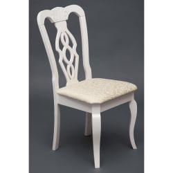 Стул Афродита/ Aphrodite дерево гевея, 46х54х99см, Ivory white, ткань кремовая с рисунком (3321)