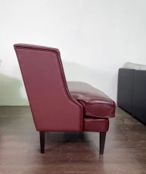 Диван двойной Амати в натуральной коже Бордовый