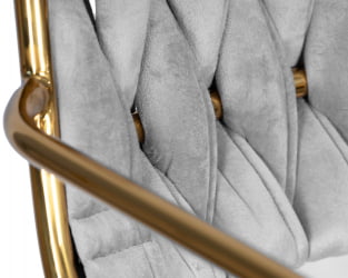 Стул барный ДОБРИН МИЛЛЕР ГОЛД (cветло-серый велюр (135-37)) / DOBRIN MILLER GOLD (cветло-серый