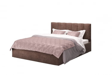 Кровать Элен 1400*2000 мм, велюр Роcк 05, коричневый / Rock