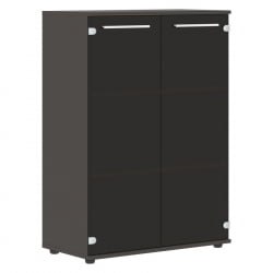 Шкаф со стеклянными дверьми ЕДИС ЕМCС 85.2 Белый Мокко / EDIS EMCS