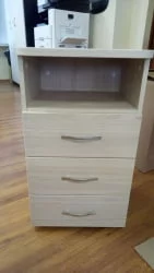 Тумба приставная на 3 ящика с нишей Glassy 3.10.13 Туя