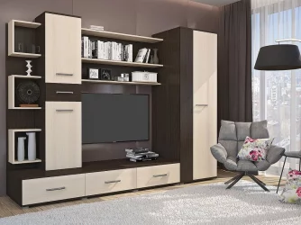 Современная стенка в гостиную Верона Венге Дуб