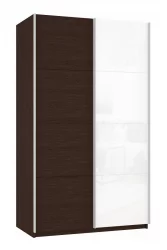 Шкаф-купе двухдверный Прайм 1200 ДСП/Белое стекло Венге