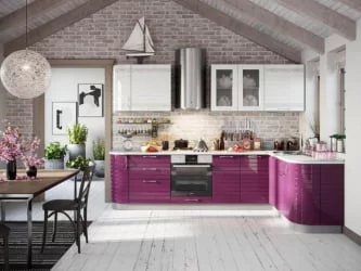 Тумба кухонная 600 с 3 ящиками (4) Анастасия ЛД 030.102.000 М Ежевика