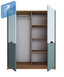 Шкаф RICH ШК-004 Мята/Сумеречный голубой/дуб крафт золотой