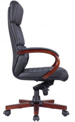 Стул руководителя Everprof President Wood Кожа Черный