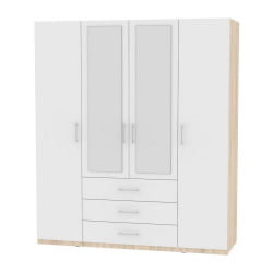 Шкаф распашный R-198х180х60-3-M(ДСС-Белый)