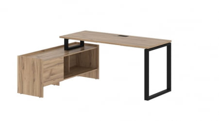 Стол с тумбой EDIS EQCT 17614 Дуб Денвер светлый Черный