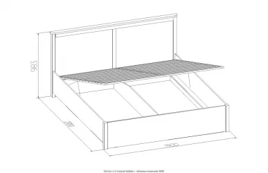 Двуспальная кровать с подъёмным механизмом Sherlock 41.2 Орех шоколадный (спальня)