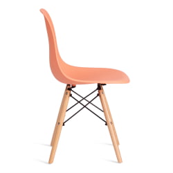 Стул CINDY (EAMES) (mod. 1801) дерево бук/металл/сиденье пластик, 45x51x82 см, Orange (Оранжевый)