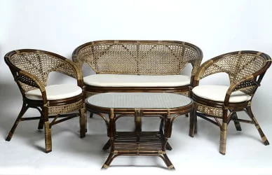 Комплект Пеланги с 2х местным диваном, подушки на молнии Pelangi 02/15-5 венге матовый