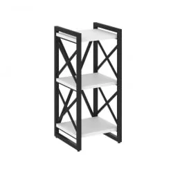 Стеллаж на регулируемых опорах - 3 полки LOFT VR.L-MST.O-3.4 Металл черный Белый Бриллиант