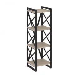 Стеллаж на регулируемых опорах - 4 полки LOFT VR.L-MST.O-4.4 Металл черный Дуб Аттик