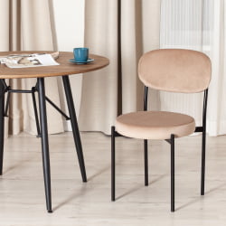 Стул REVO (mod. 7033) ткань/металл, 47х54х82 см, высота до сиденья 47 см, бежевый barkhat 5/черный