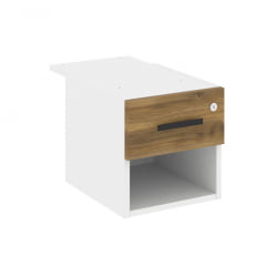 Тумба подвесная с ящиком и нишей CОНCЕПТ CН.ПТ-005 Б/В Сандал Янтарный Белый бриллиант Черный / CONCEPT CN.PT-005 B/W