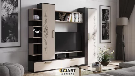 Стенка Дакота  Венге Цаво/Дуб молочный с рисунком