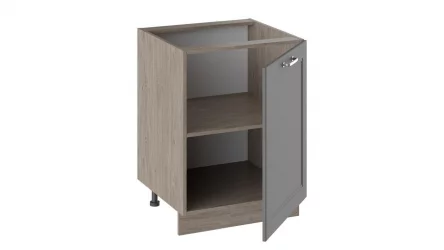 Шкаф напольный Одри Н_72-60_1ДР  Дуб Сонома трюфель/Серый шелк