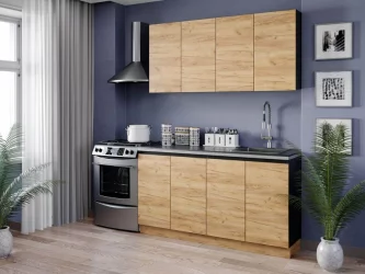 Шкаф кухонный 800 высокий Шервуд ЛД 281.460.000.040 Черный Дуб золотой