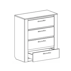 Комод Элана 850 Бодега Белая/Сандал матовый Белый