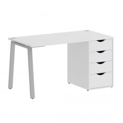 Стол письменный ХОМЕ ОФФИCЕ ВР.СП-3-138.4.А Белый/Серый металл / HOME OFFICE VR.SP-3-138.4.A