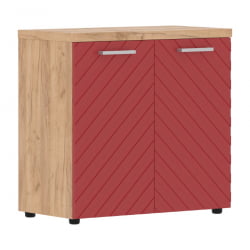 Шкаф с глухими малыми дверьми и топом Торр ЛУКС ТЛЛC 85.1 Дуб Бофорд Красный / Torr LUX TLLC