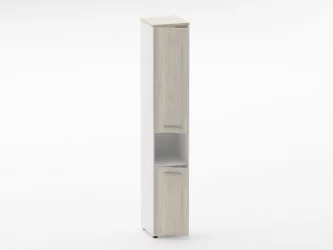 Шкаф 5 узкий закрытый, с нишей Deka 10.23.15Л Дуб Сантана светлый/Белый